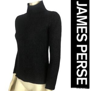 James Perse Los Angeles Cashmere/wool mix black turtleneck sweater size 8